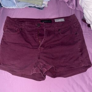 Aeropostale Women's Dark Red Jean Shorts